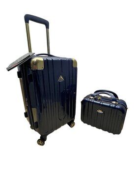 Triforce Unisex Blue Aluminum 2-Piece Luggage Set With Spinner Wheels & TSA Lock